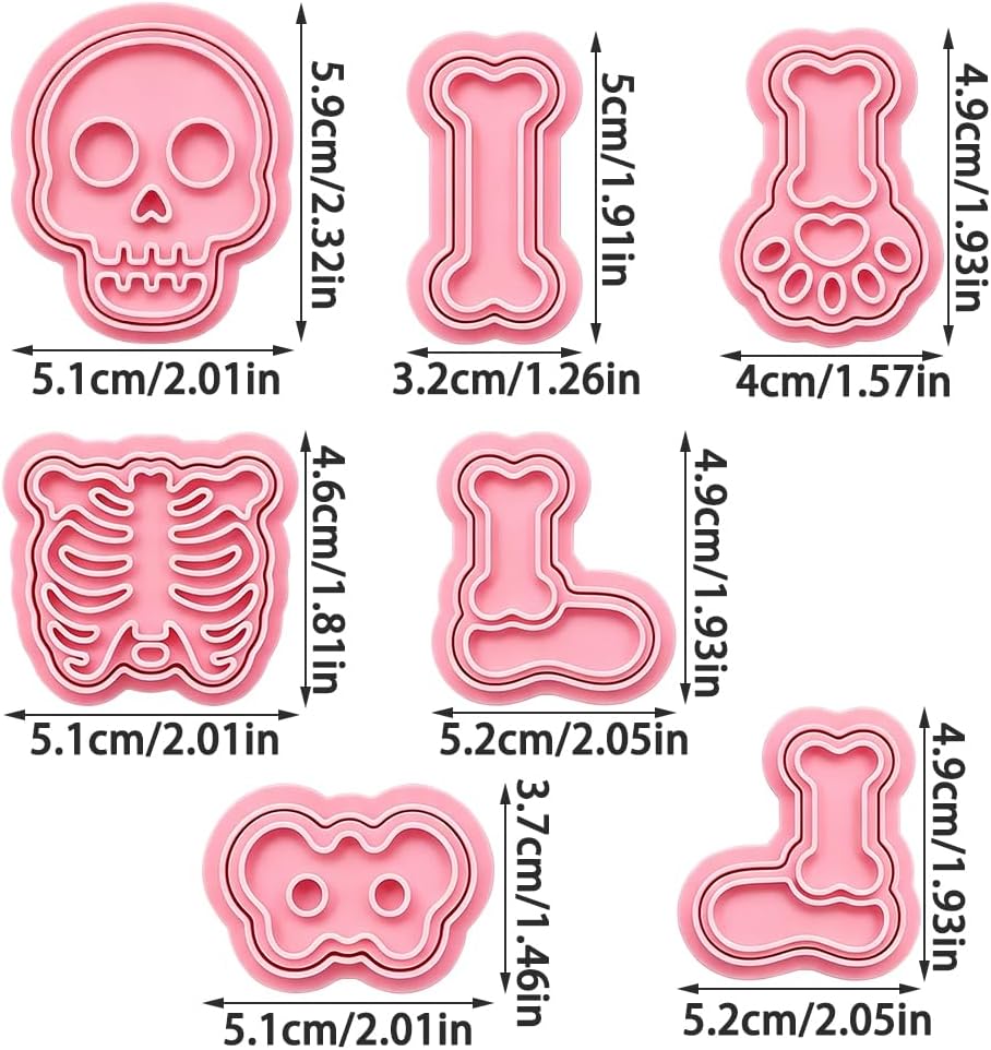 Skeleton Halloween Cookie Cutter Set – 7-Piece Spooky Baking Collection
