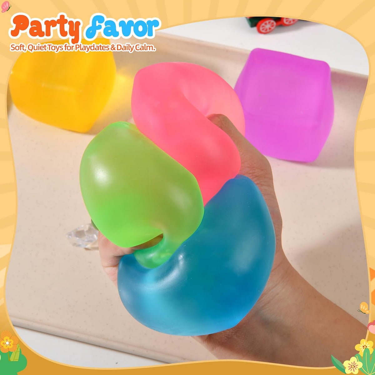 Squishy Stress Cube – Soft Sensory Squeeze Fidget Toy