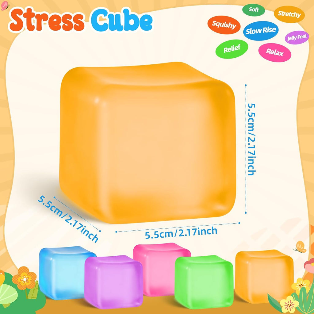 Squishy Stress Cube – Soft Sensory Squeeze Fidget Toy