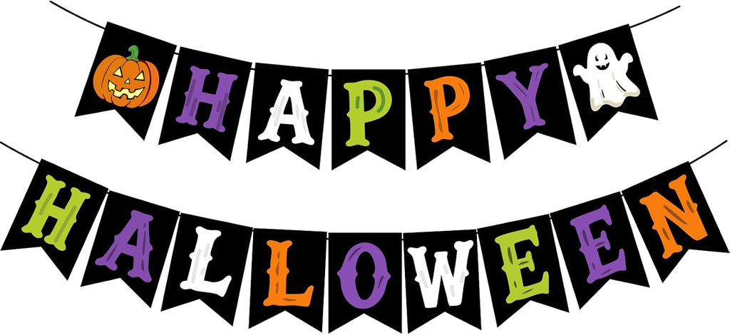 Happy Halloween Banner – Pre-Strung Halloween Party Decorations