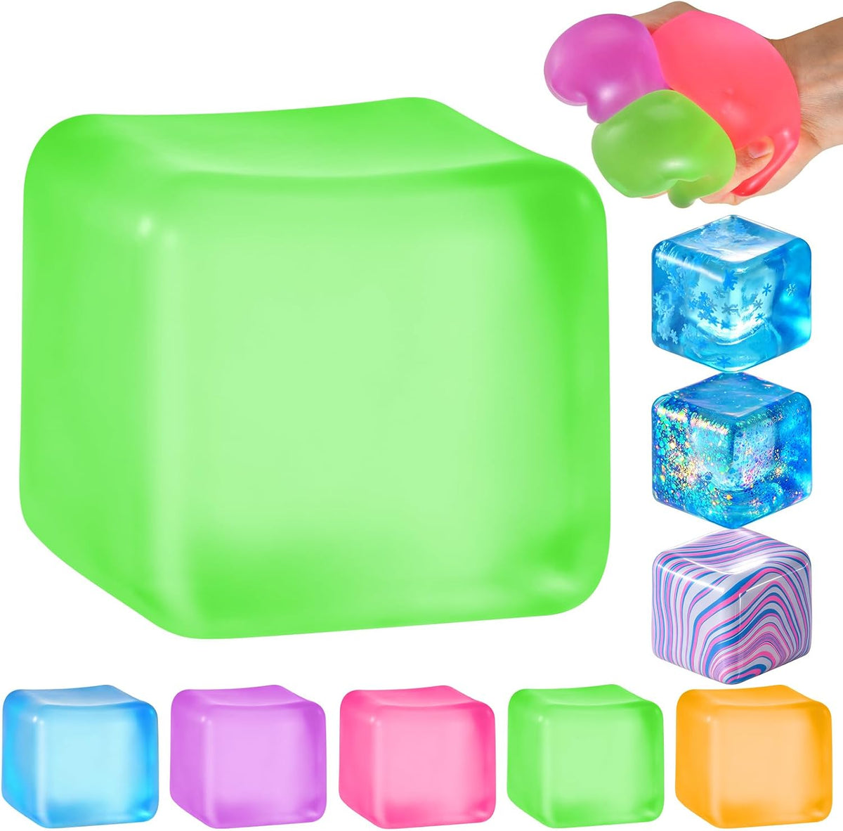 Squishy Stress Cube – Soft Sensory Squeeze Fidget Toy