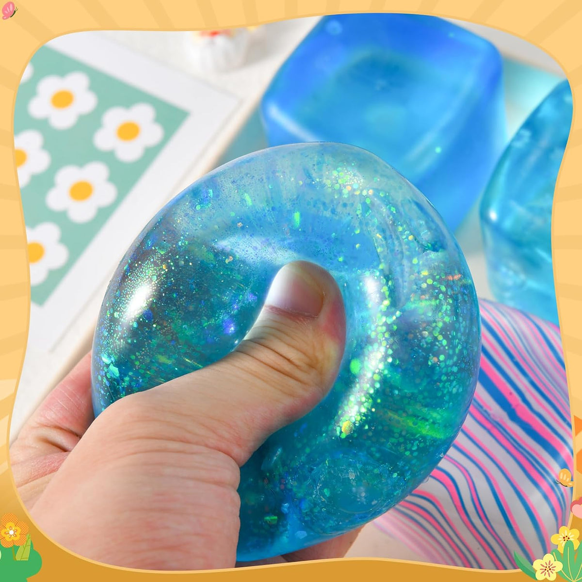 Squishy Stress Cube – Soft Sensory Squeeze Fidget Toy