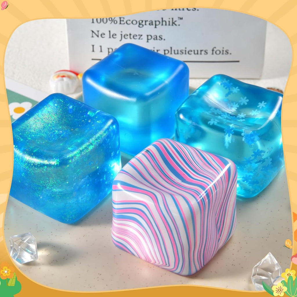 Squishy Stress Cube – Soft Sensory Squeeze Fidget Toy