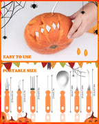 Halloween Pumpkin Carving Kit – 7-Piece Stainless Steel Tool Set