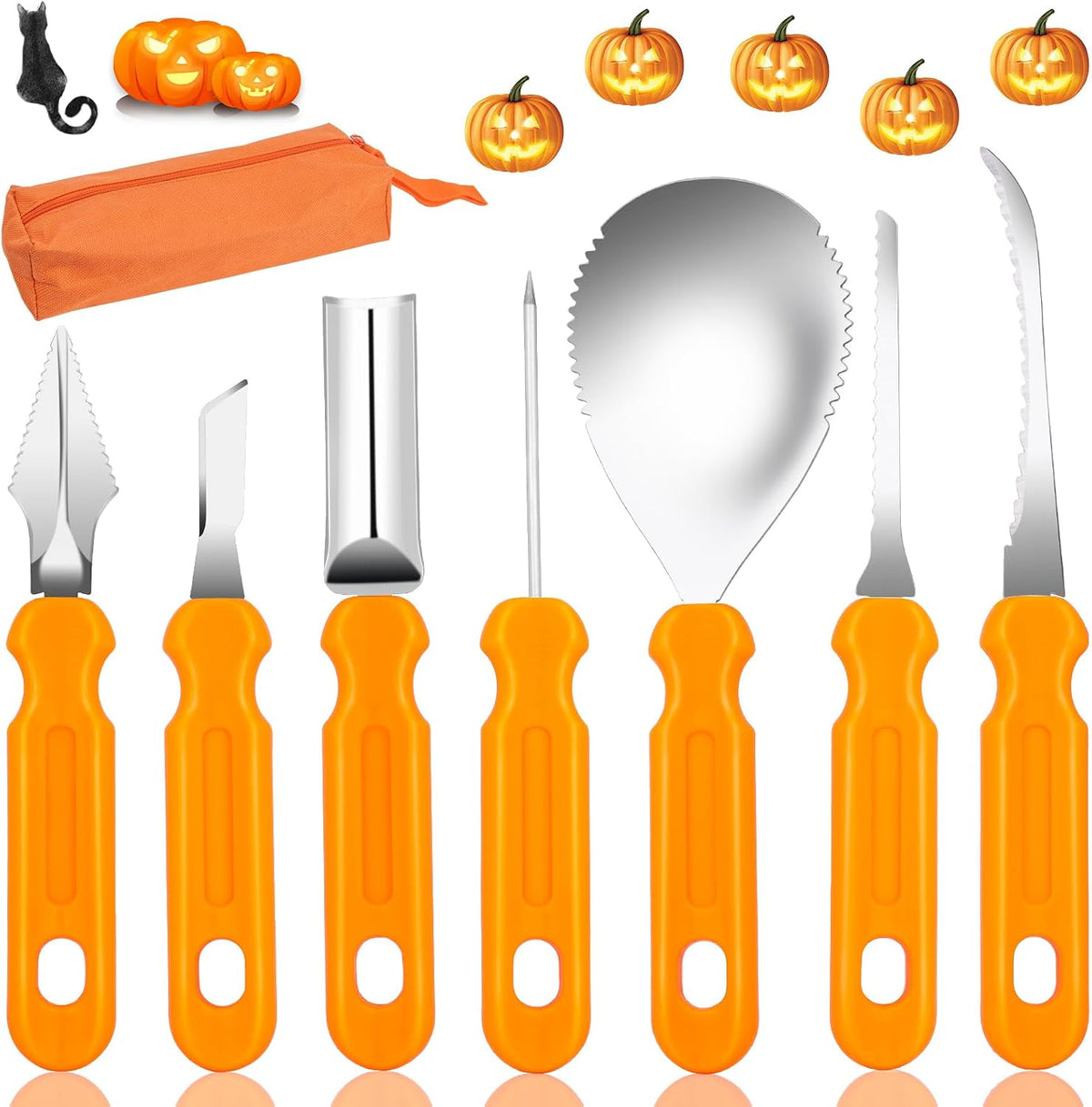 7-piece stainless steel Halloween pumpkin carving tool set