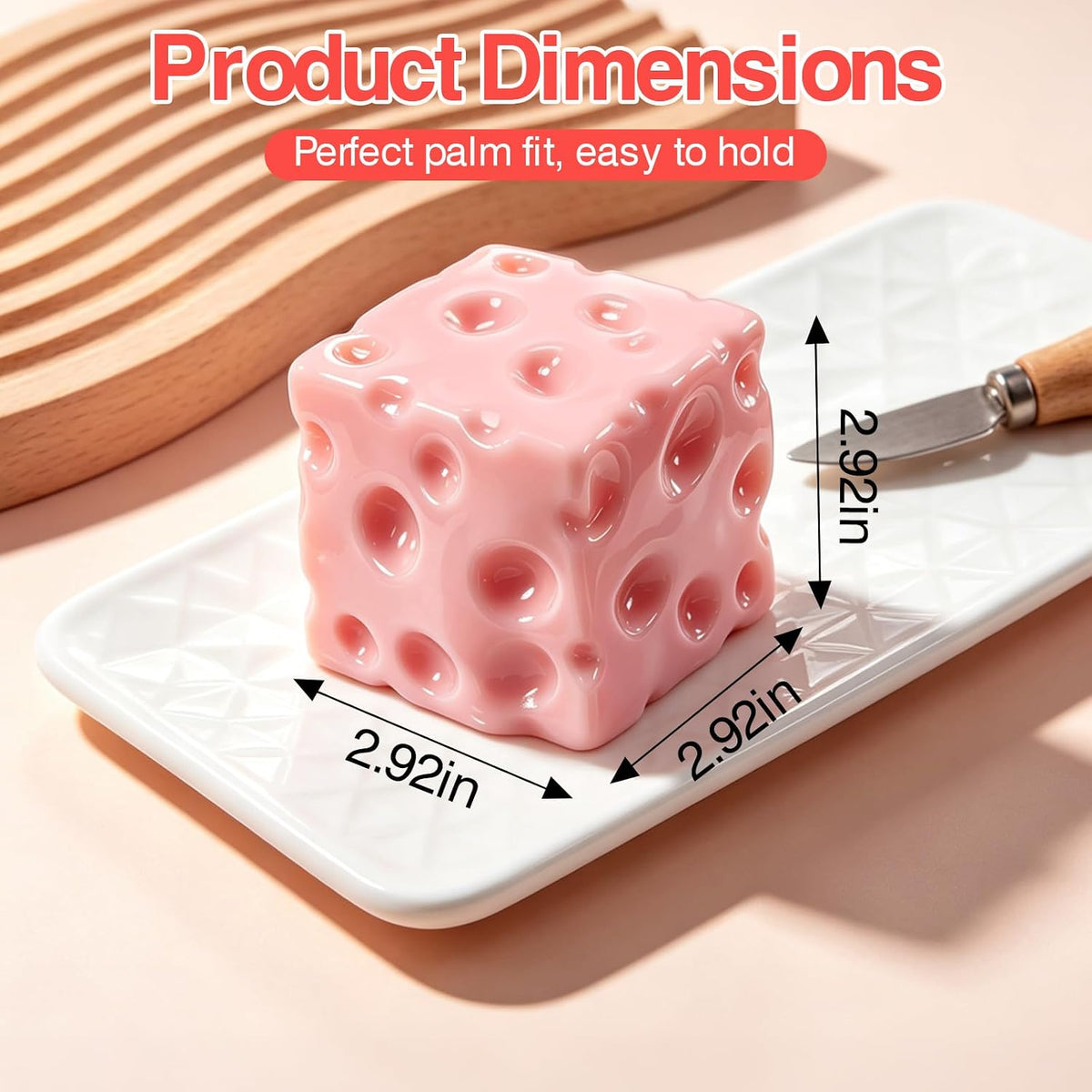 Cheese Squishy Stress Cube – Moldable Sensory Fidget Toy