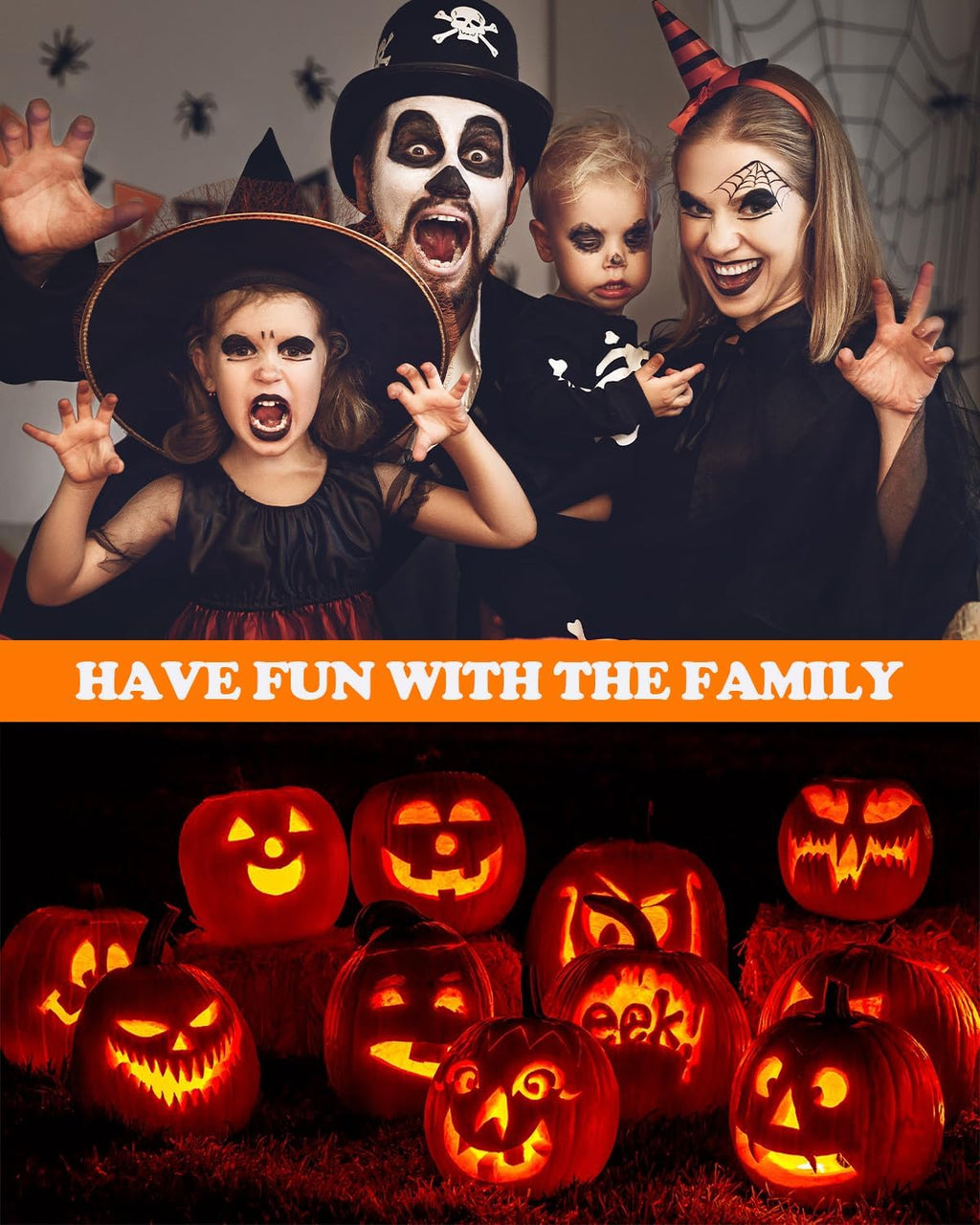 Handcrafted Halloween jack-o'-lantern displayed as an autumn decoration