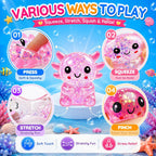 Glitter Axolotl Squishy Toy – Soft Sensory Squeeze Fidget