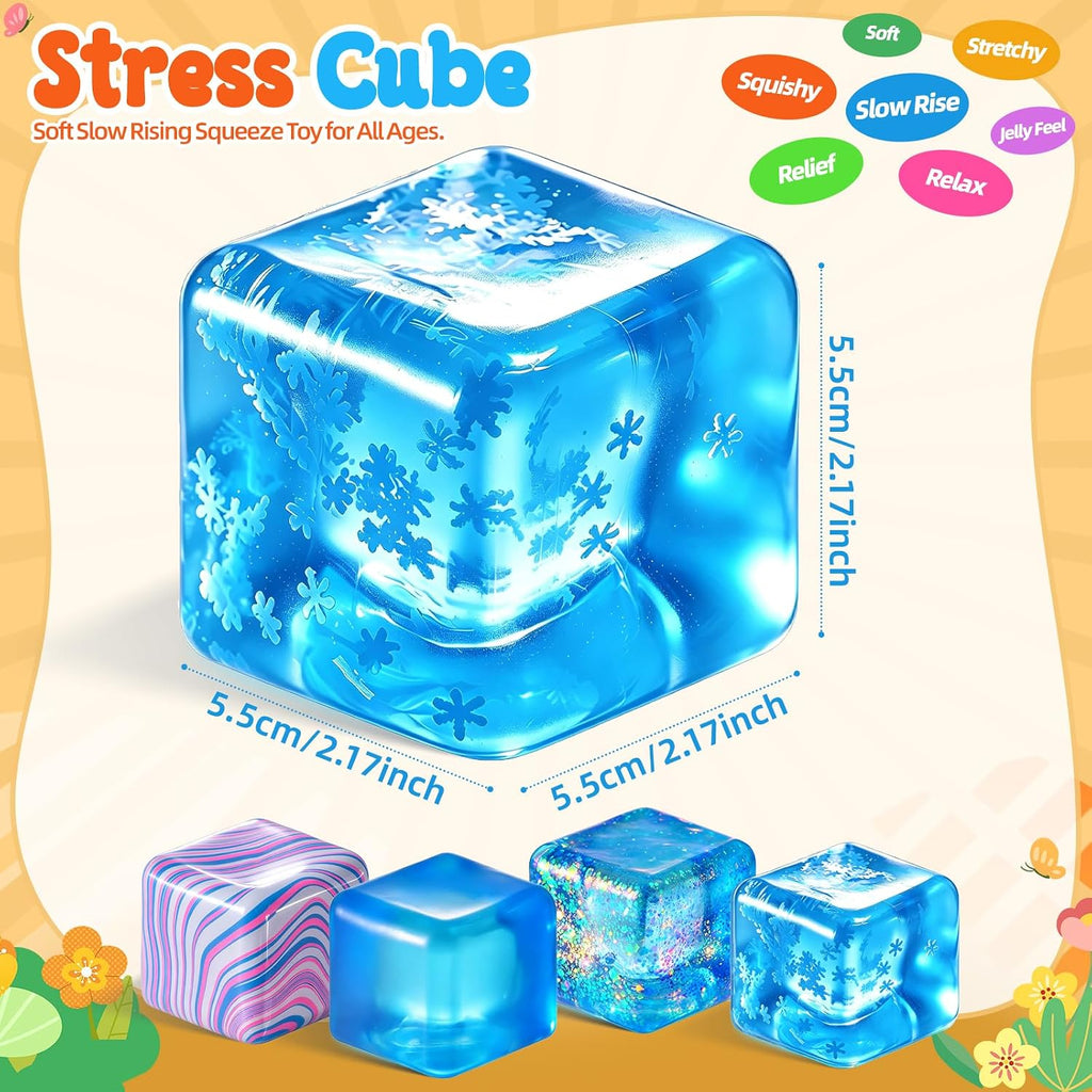 Squishy Stress Cube – Soft Sensory Squeeze Fidget Toy