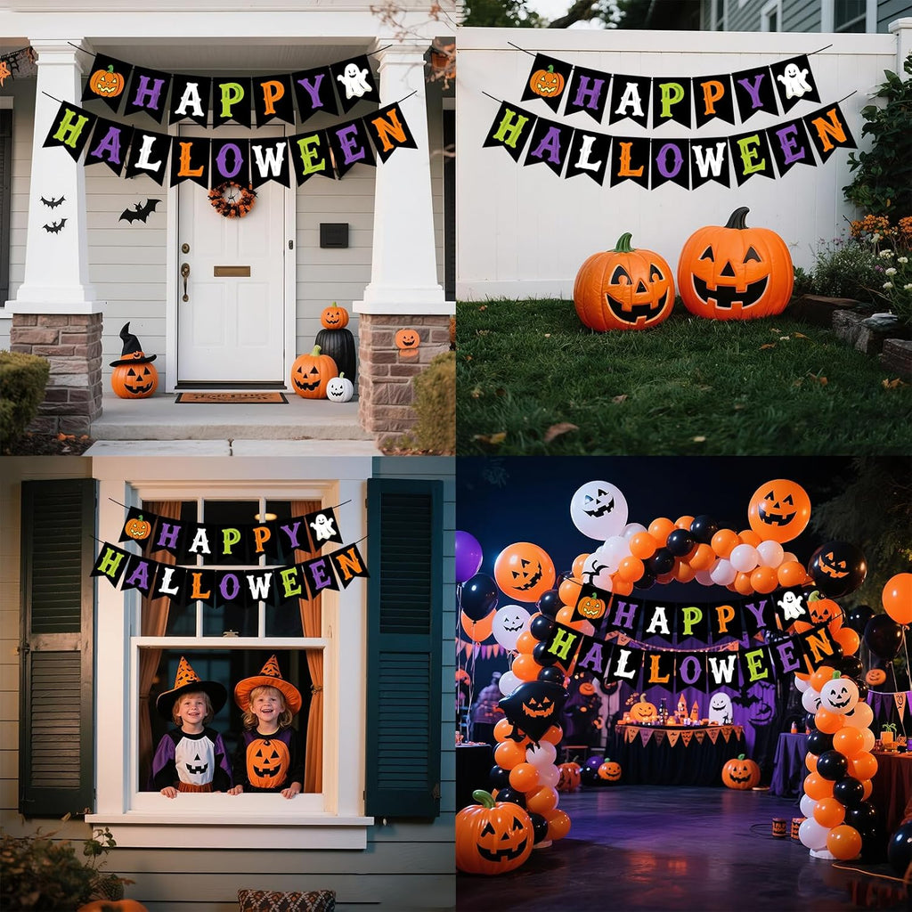Happy Halloween Banner – Pre-Strung Halloween Party Decorations