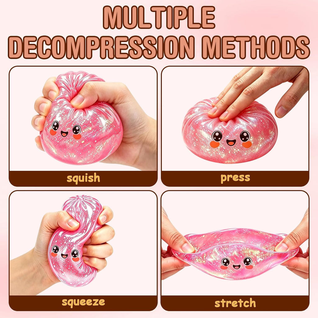 Glitter Squishy Toy with Holder – Soft Squeeze Sensory Fidget