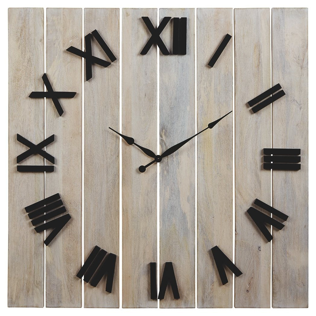 Bronson - Whitewash/black - Wall Clock