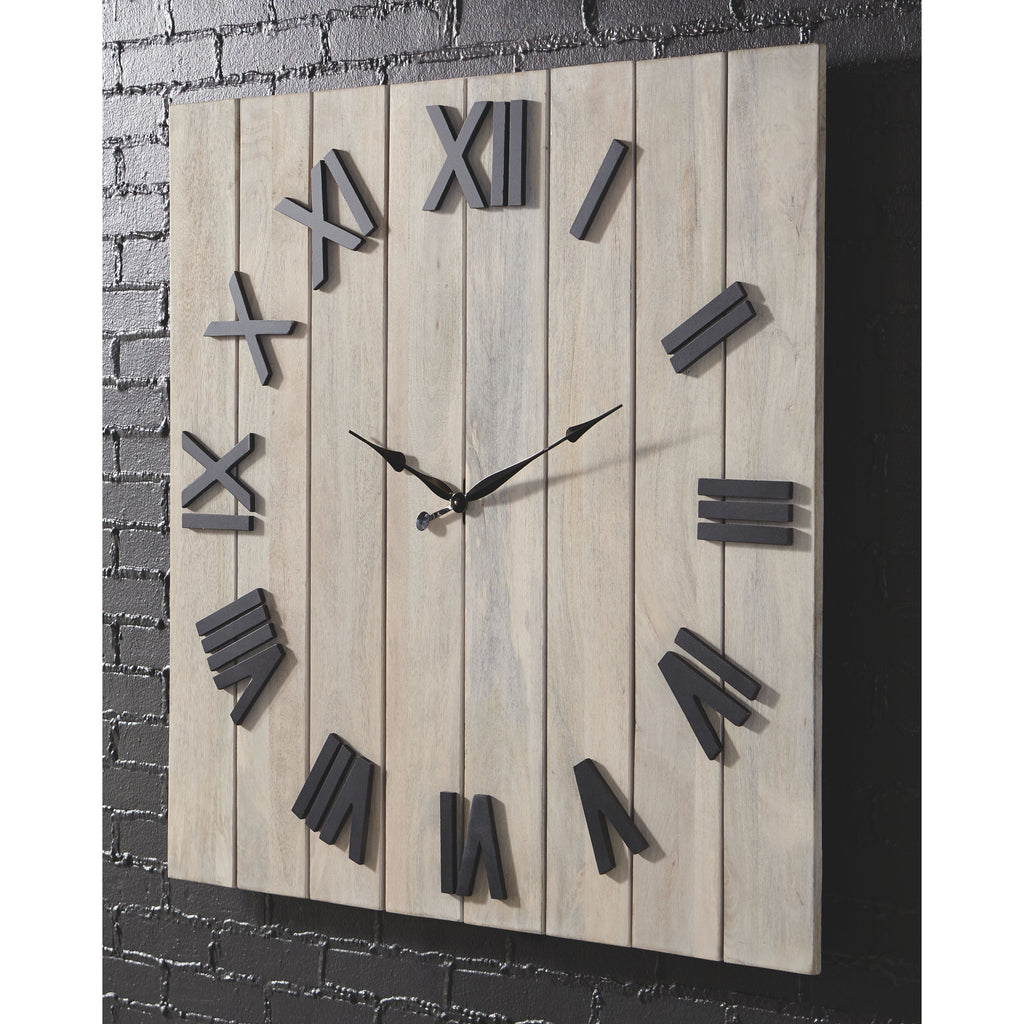 Bronson - Whitewash/black - Wall Clock