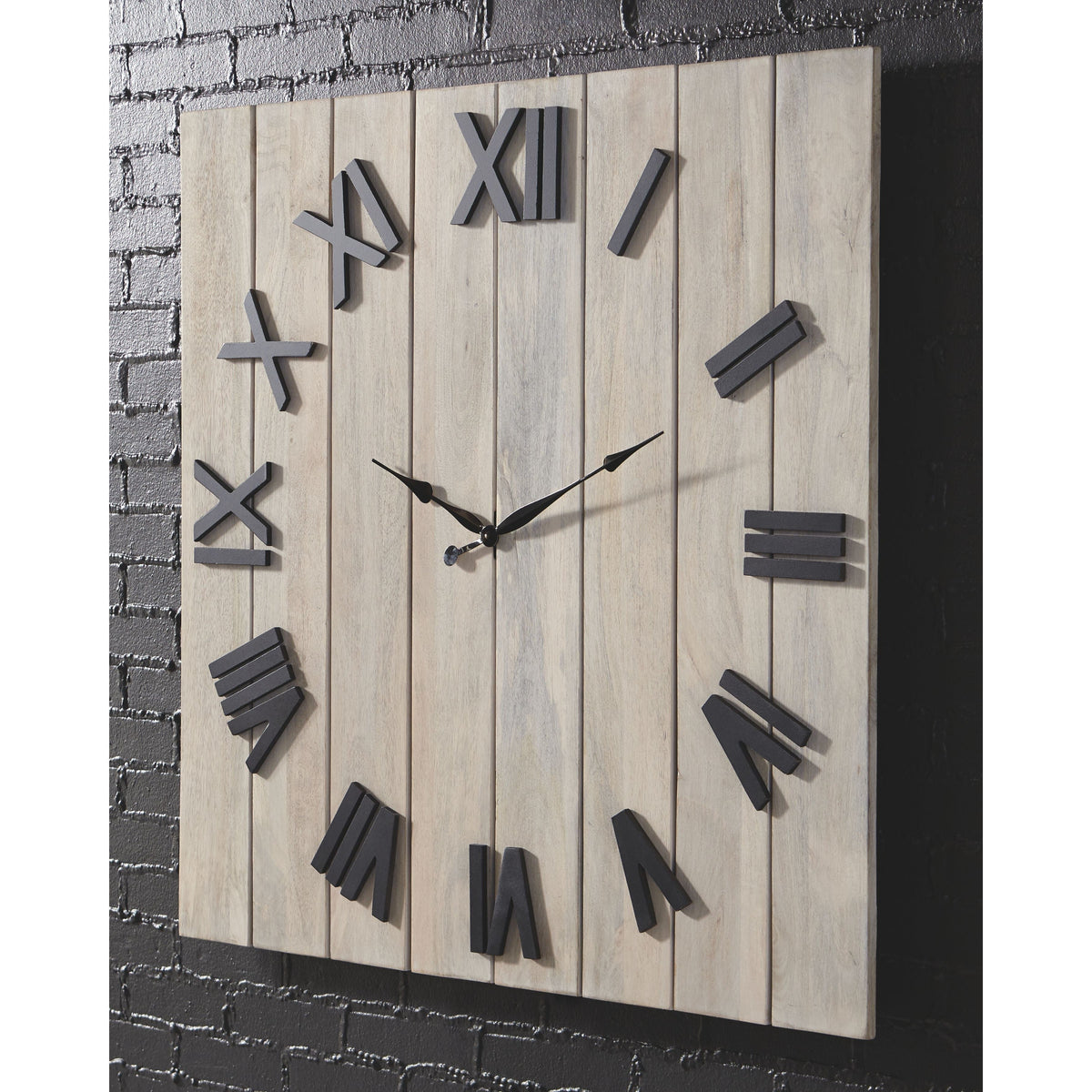 Bronson - Whitewash/black - Wall Clock