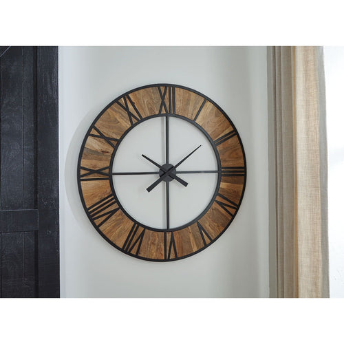 Byram - Natural/black - Wall Clock