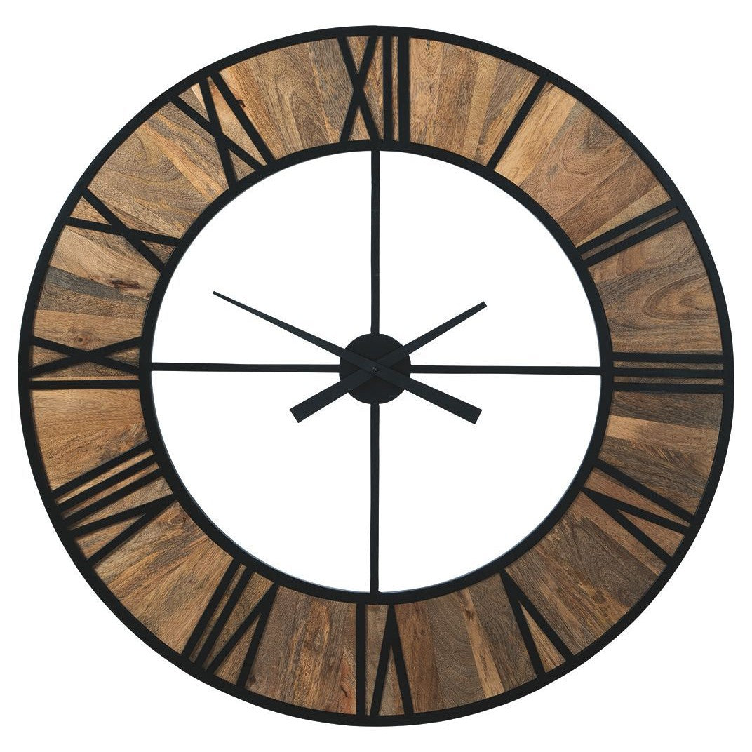Byram - Natural/black - Wall Clock