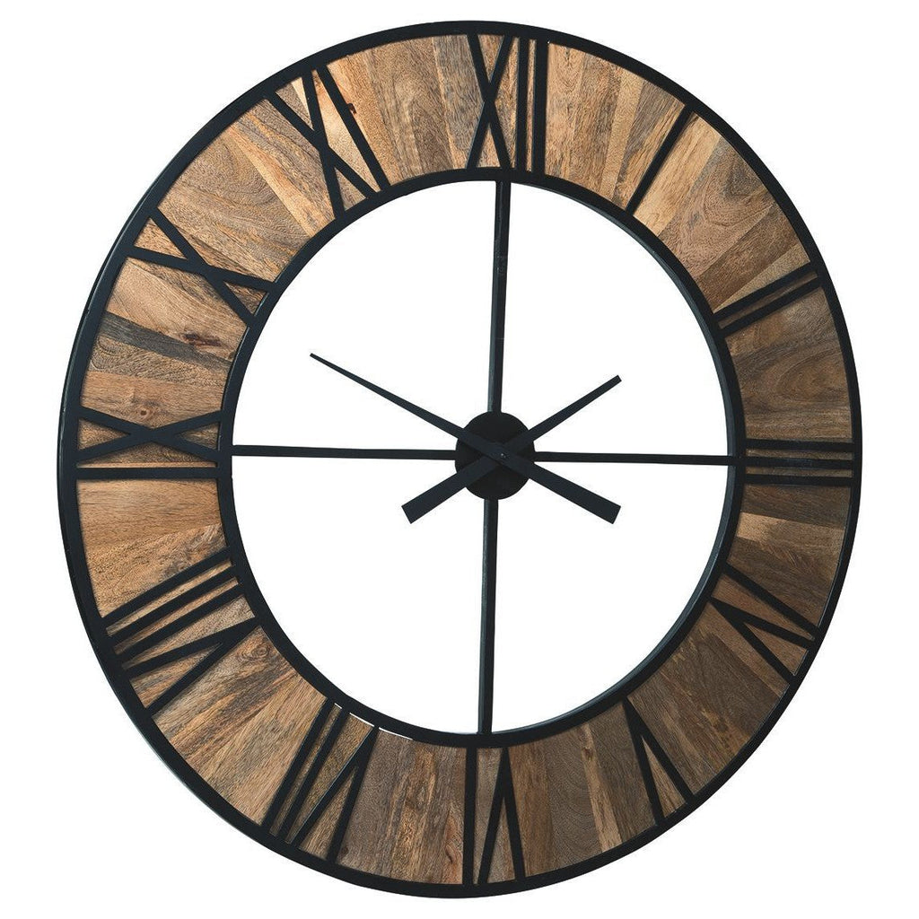 Byram - Natural/black - Wall Clock