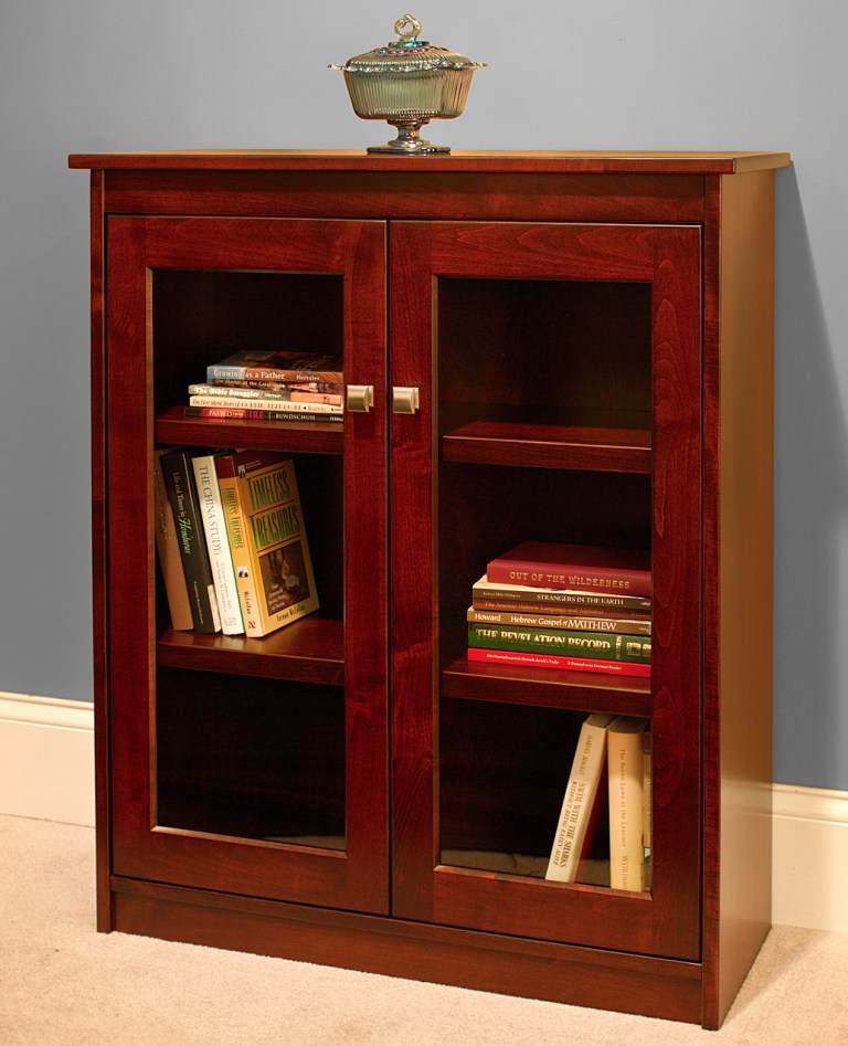 Candler 40 tall bookcase with full length glass doors