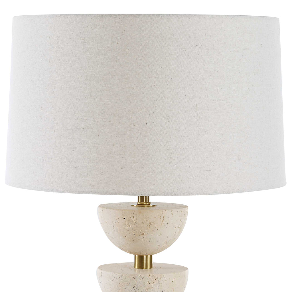 Hemisphere Travertine Table Lamp