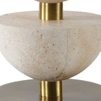 Hemisphere Travertine Table Lamp