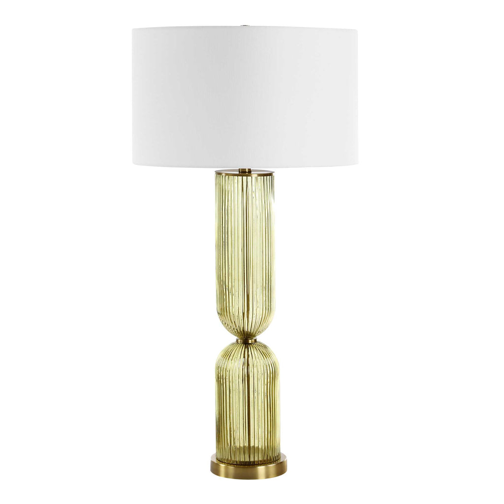 Mirah Olive Glass Table Lamp