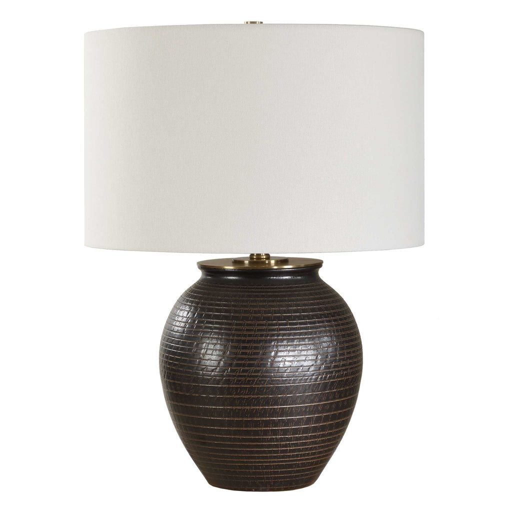 Hawkins Bronze Ribbed Table Lamp