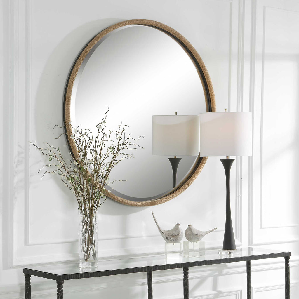 Ranchero Natural Rope Round Mirror