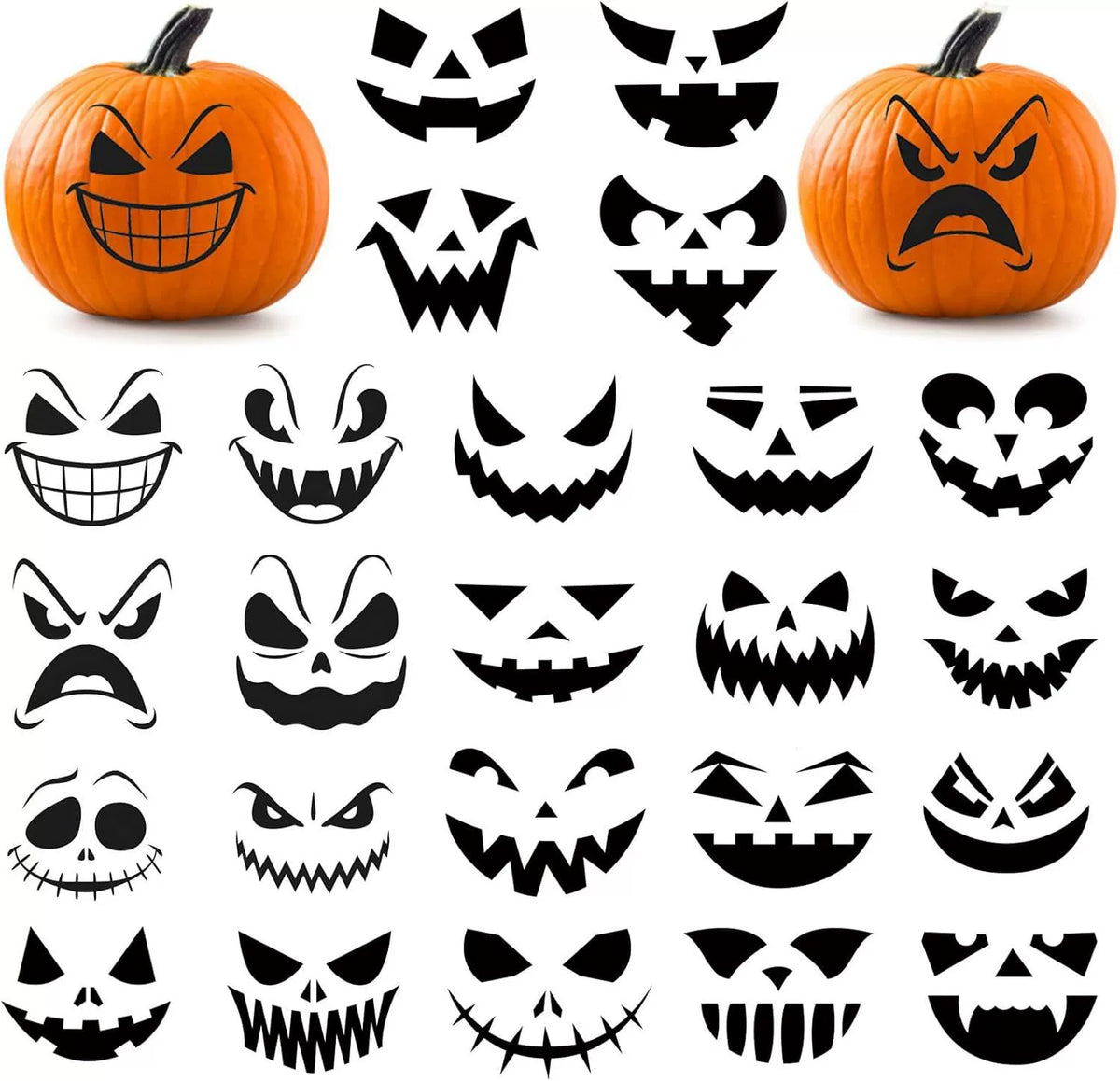 36-Piece Halloween Pumpkin Stickers – Waterproof Self-Adhesive Party Decorations
