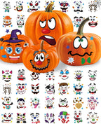 36-Piece Halloween Pumpkin Stickers – Waterproof Self-Adhesive Party Decorations