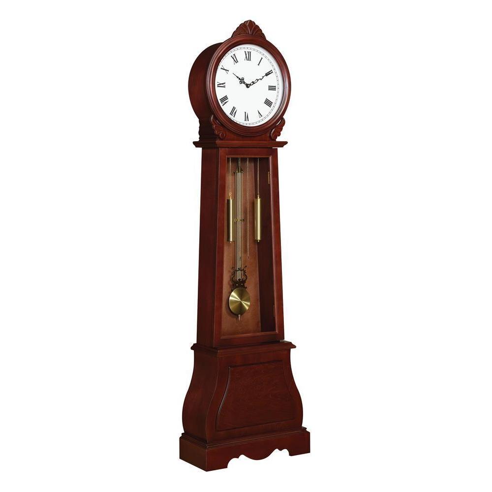 Round Face Grandfather Clock - Brown