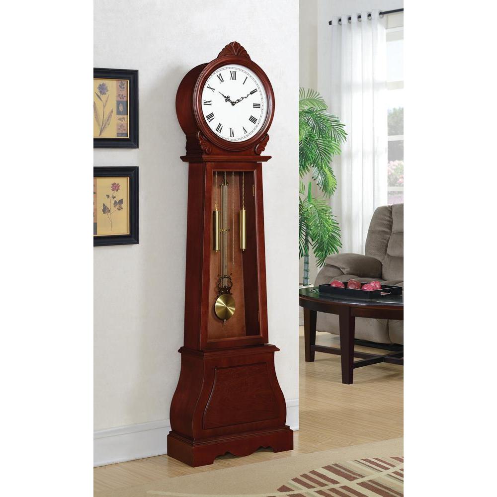 Round Face Grandfather Clock - Brown