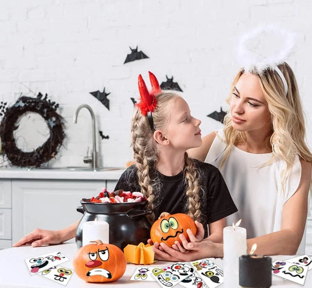 36-Piece Halloween Pumpkin Stickers – Waterproof Self-Adhesive Party Decorations