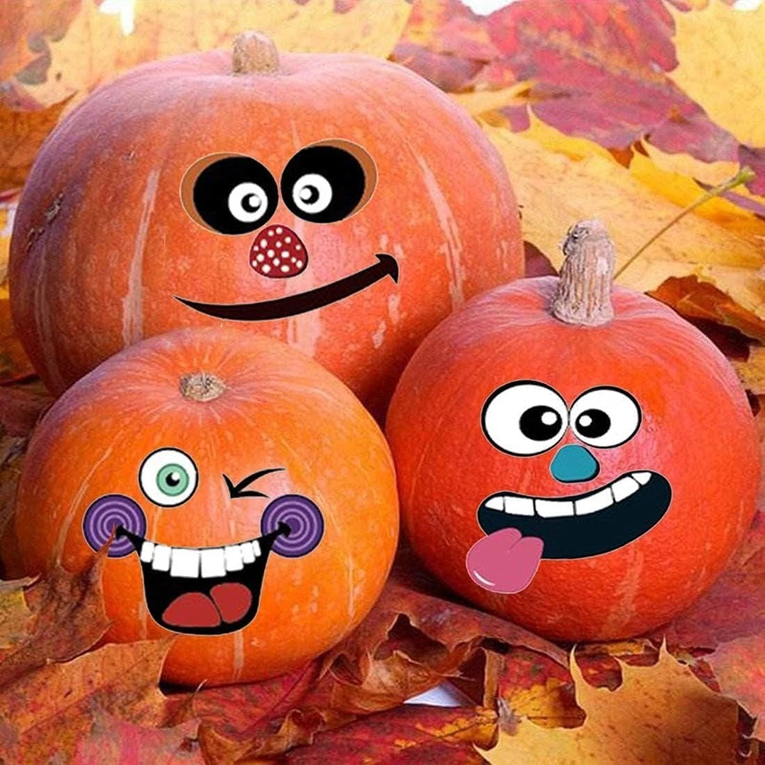 36-Piece Halloween Pumpkin Stickers – Waterproof Self-Adhesive Party Decorations